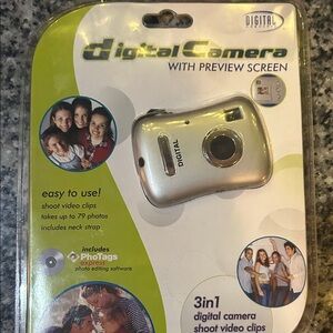 Silver Digital Camera with Preview Screen